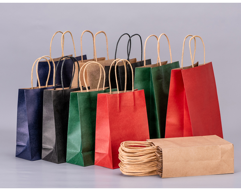 Brown kraft paper bags with twisted handle